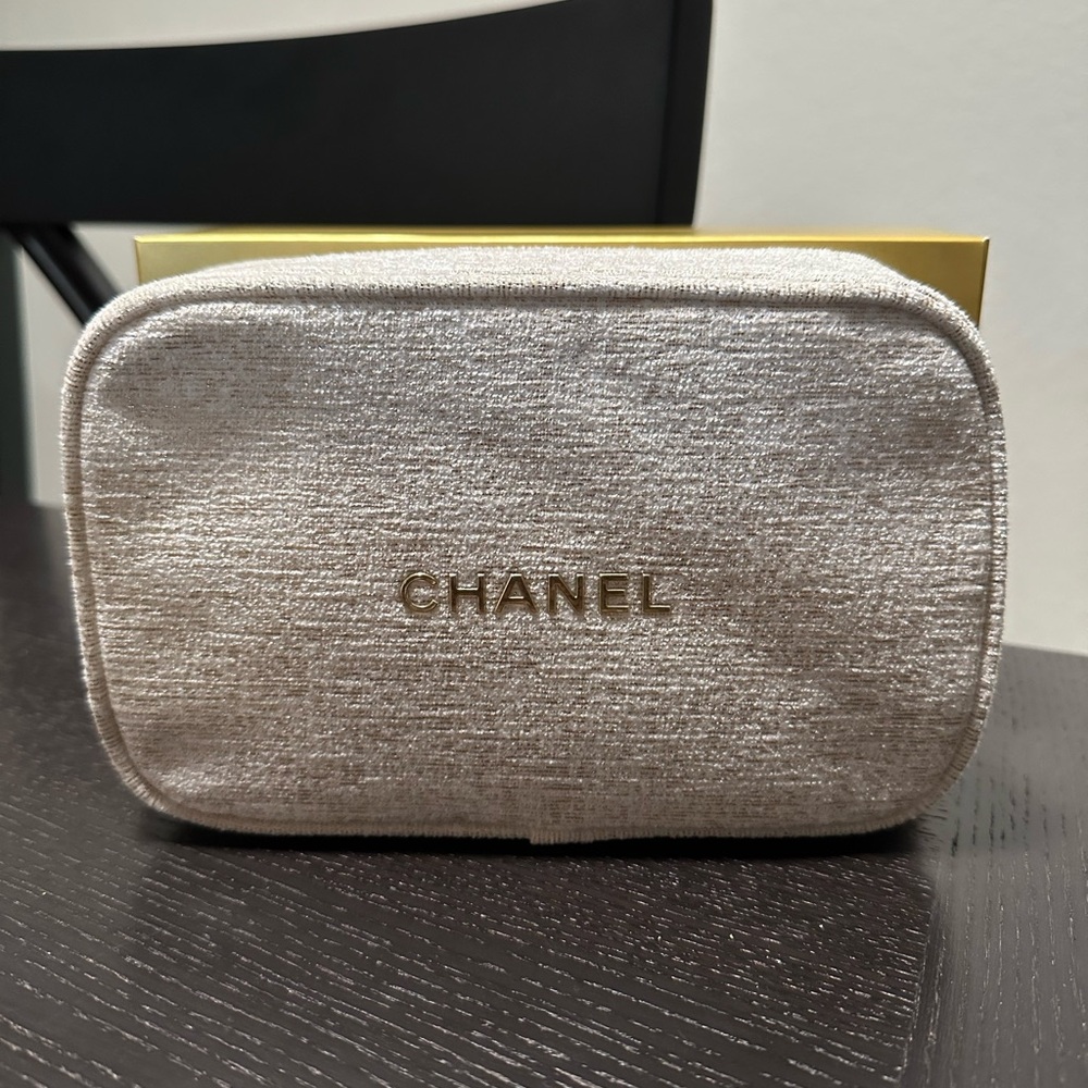 Chanel Metallic Gold Cosmetic Pouch